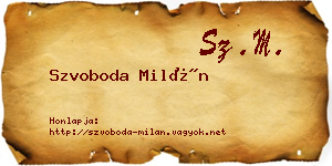 Szvoboda Milán névjegykártya