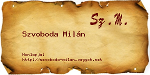 Szvoboda Milán névjegykártya