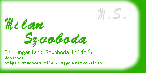 milan szvoboda business card